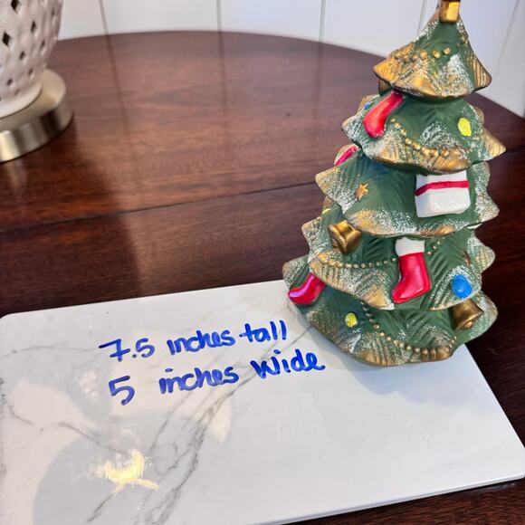 Source Unknown Other - Vintage Christmas Tree wind up musical ceramic decor